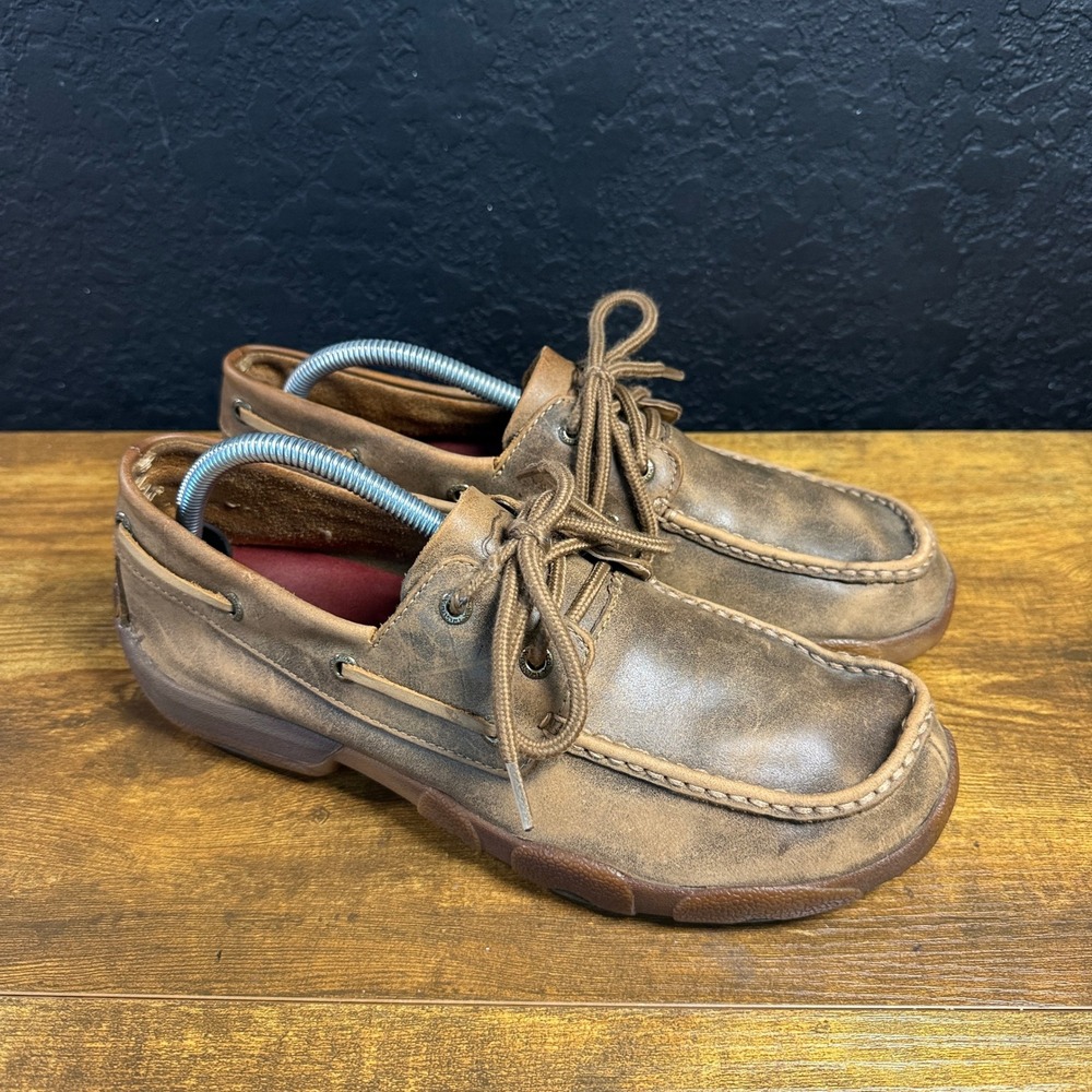 Twisted X Driving Moc MDM0003 Brown Leather Loafers Mens Size 8.5